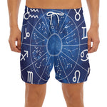 Zodiac Signs Wheel Print Men's Split Running Shorts
