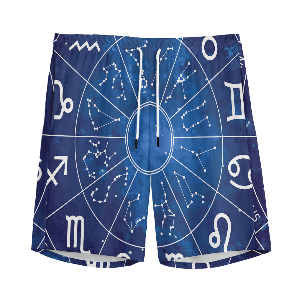Zodiac Signs Wheel Print Men's Sports Shorts