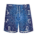 Zodiac Signs Wheel Print Men's Athletic Shorts