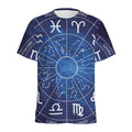 Zodiac Signs Wheel Print Men's Athletic T-Shirt