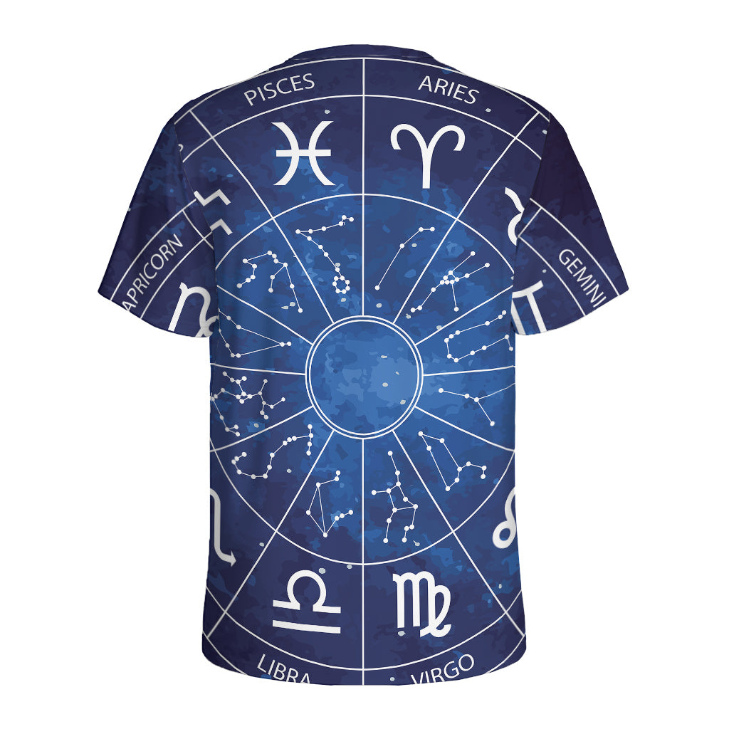 Zodiac Signs Wheel Print Men's Sports T-Shirt