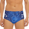 Zodiac Signs Wheel Print Men's Triangle Swim Briefs