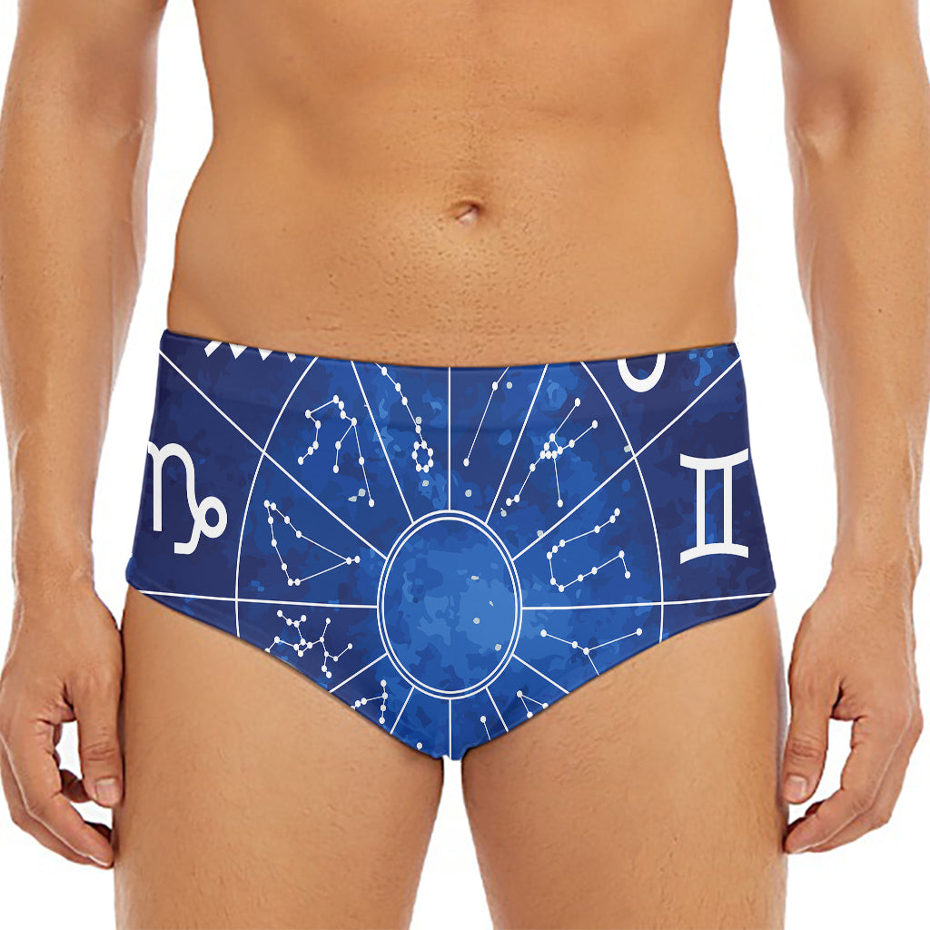 Zodiac Signs Wheel Print Men's Triangle Swim Briefs