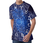 Zodiac Signs Wheel Print Men's Velvet T-Shirt