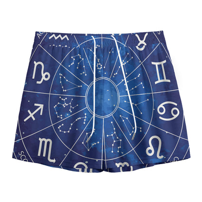 Zodiac Signs Wheel Print Mesh Shorts