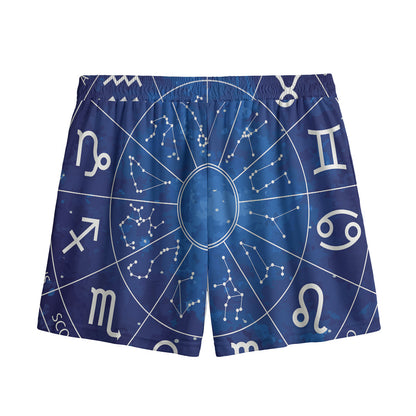 Zodiac Signs Wheel Print Mesh Shorts