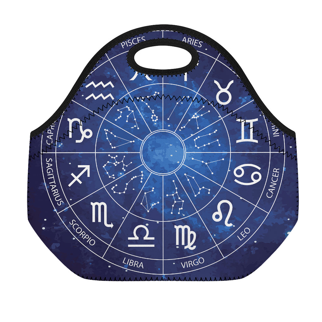 Zodiac Signs Wheel Print Neoprene Lunch Bag
