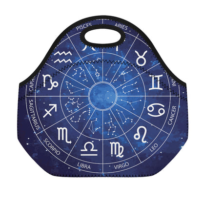 Zodiac Signs Wheel Print Neoprene Lunch Bag