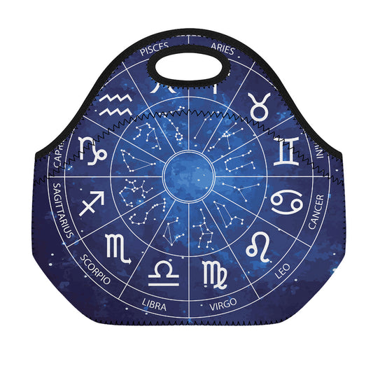 Zodiac Signs Wheel Print Neoprene Lunch Bag
