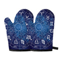 Zodiac Signs Wheel Print Oven Mitts