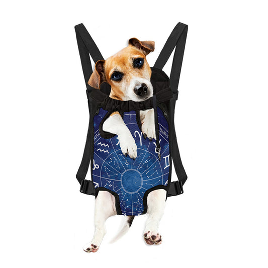 Zodiac Signs Wheel Print Pet Carrier Backpack
