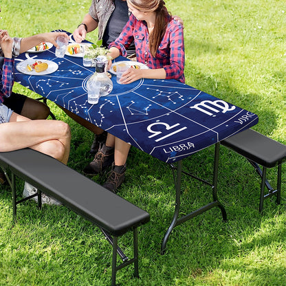 Zodiac Signs Wheel Print Picnic Table Cover