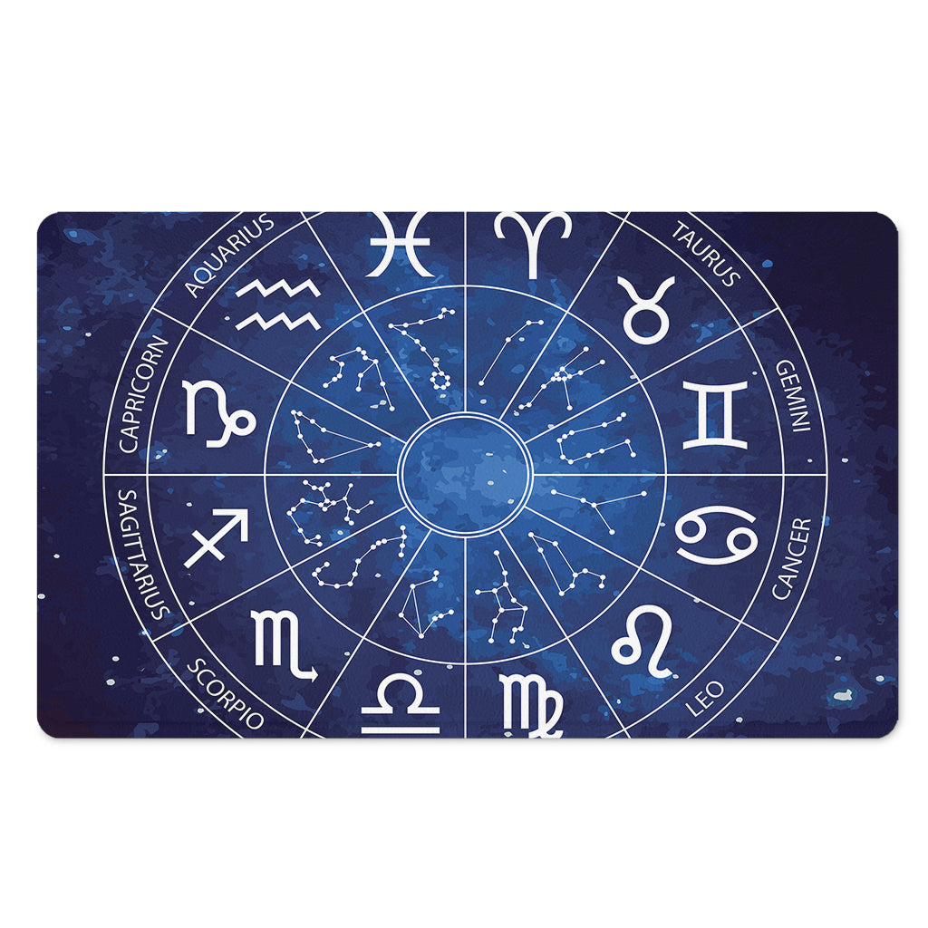 Zodiac Signs Wheel Print Polyester Doormat