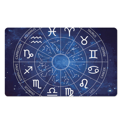 Zodiac Signs Wheel Print Polyester Doormat