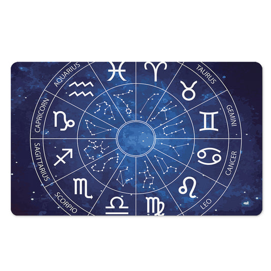 Zodiac Signs Wheel Print Polyester Doormat