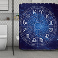 Zodiac Signs Wheel Print Polyester Shower Curtain