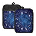 Zodiac Signs Wheel Print Pot Holders With Pocket