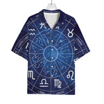 Zodiac Signs Wheel Print Rayon Hawaiian Shirt