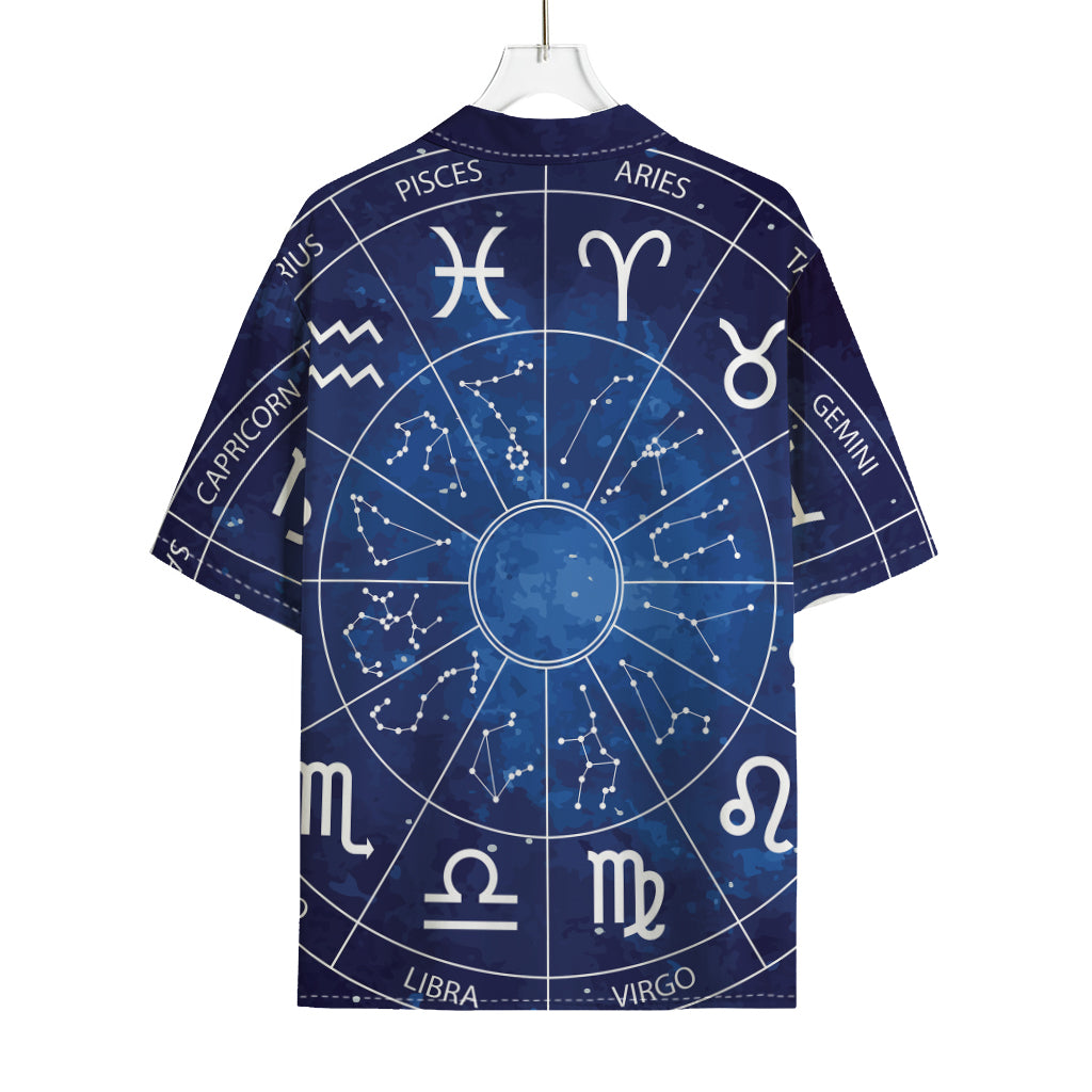 Zodiac Signs Wheel Print Rayon Hawaiian Shirt