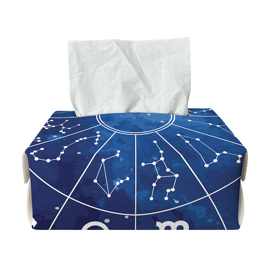 Zodiac Signs Wheel Print Rectangle Tissue Box Cover