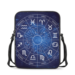 Zodiac Signs Wheel Print Rectangular Crossbody Bag