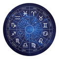 Zodiac Signs Wheel Print Round Blanket