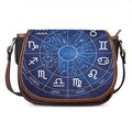 Zodiac Signs Wheel Print Saddle Bag