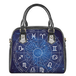 Zodiac Signs Wheel Print Shoulder Handbag