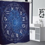Zodiac Signs Wheel Print Shower Curtain