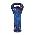 Zodiac Signs Wheel Print Single Neoprene Wine Tote
