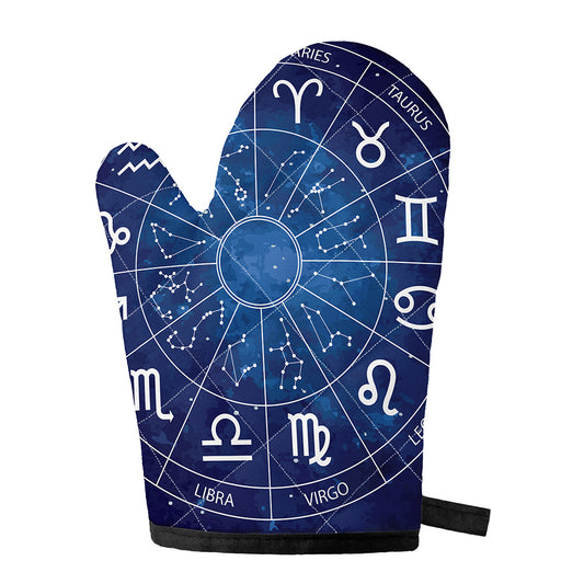 Zodiac Signs Wheel Print Single Oven Mitt
