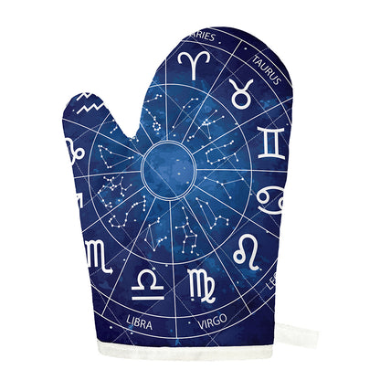 Zodiac Signs Wheel Print Single Oven Mitt