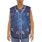 Zodiac Signs Wheel Print Sleeveless Baseball Jersey