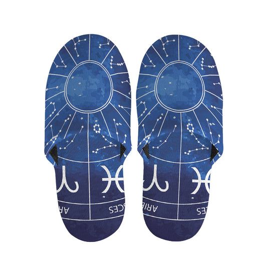 Zodiac Signs Wheel Print Slippers