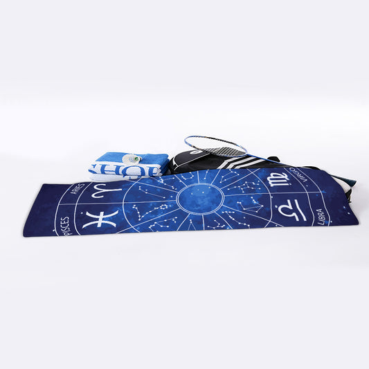Zodiac Signs Wheel Print Sports Towel