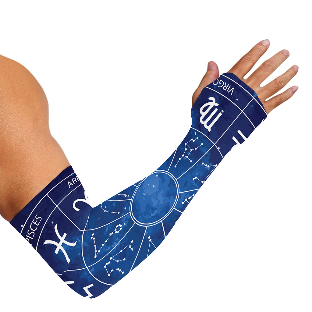 Zodiac Signs Wheel Print Sun Protection Arm Sleeves