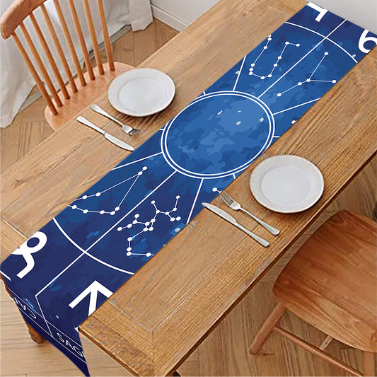 Zodiac Signs Wheel Print Table Runner