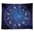 Zodiac Signs Wheel Print Tapestry