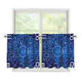 Zodiac Signs Wheel Print Tier Curtains