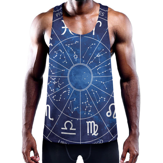 Zodiac Signs Wheel Print Training Tank Top