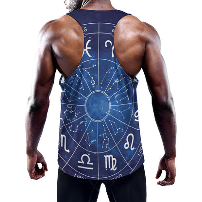 Zodiac Signs Wheel Print Training Tank Top