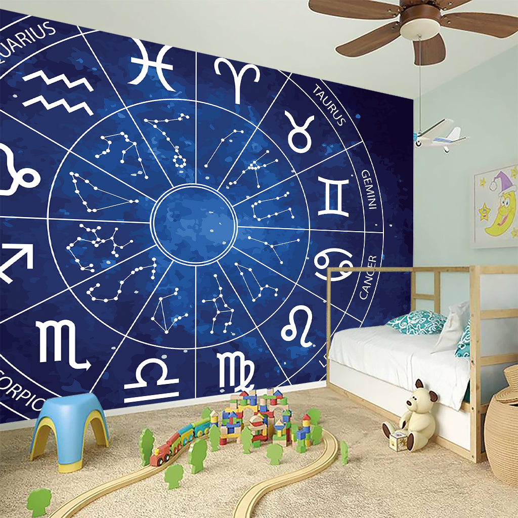 Zodiac Signs Wheel Print Wall Sticker