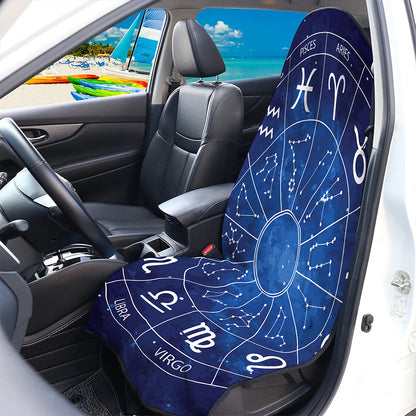 Zodiac Signs Wheel Print Waterproof Car Seat Cover