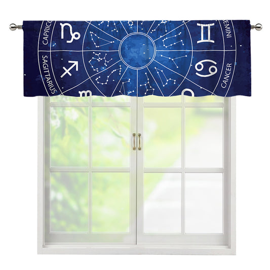 Zodiac Signs Wheel Print Window Valance