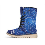 Zodiac Signs Wheel Print Winter Boots