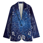 Zodiac Signs Wheel Print Women's Blazer