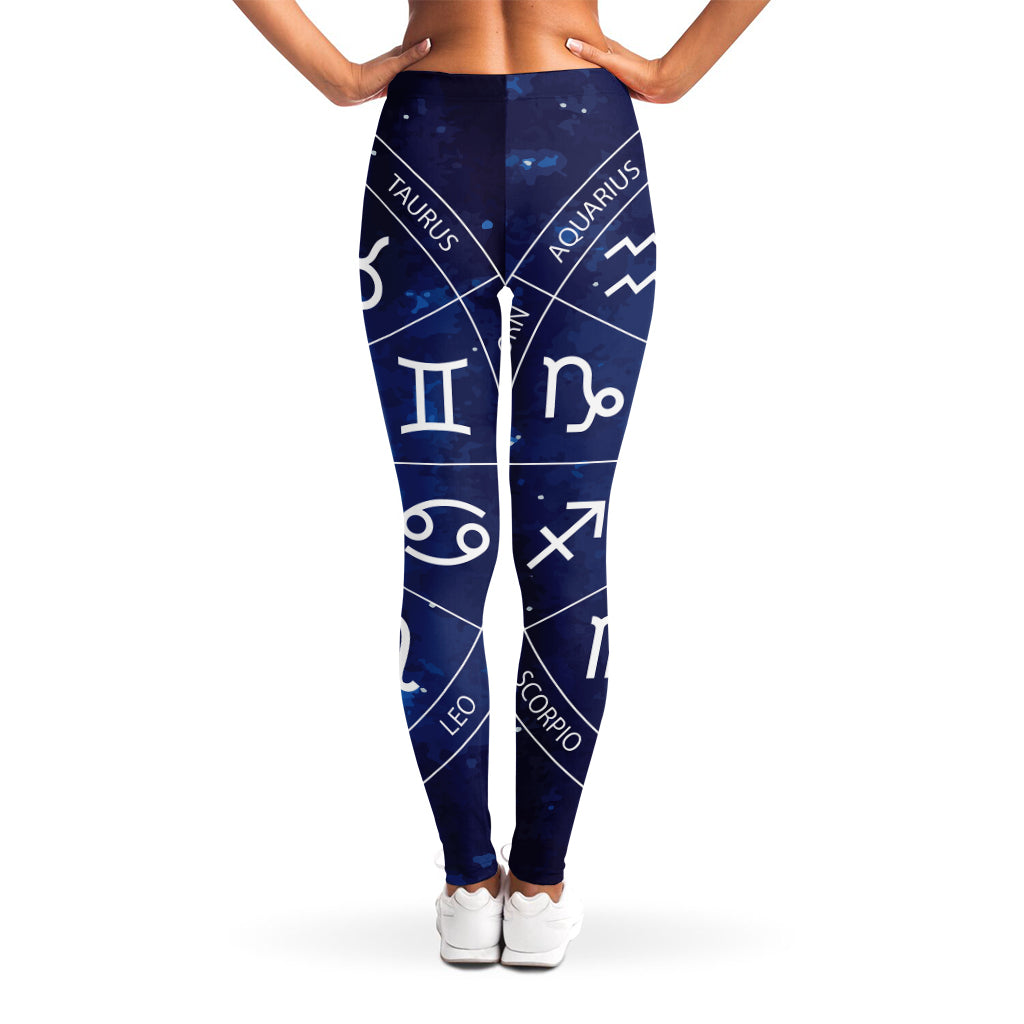 Zodiac Signs Wheel Print Women's Leggings