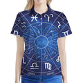 Zodiac Signs Wheel Print Women's Polo Shirt