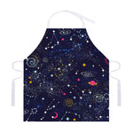 Zodiac Star Signs Galaxy Space Print Adjustable Apron