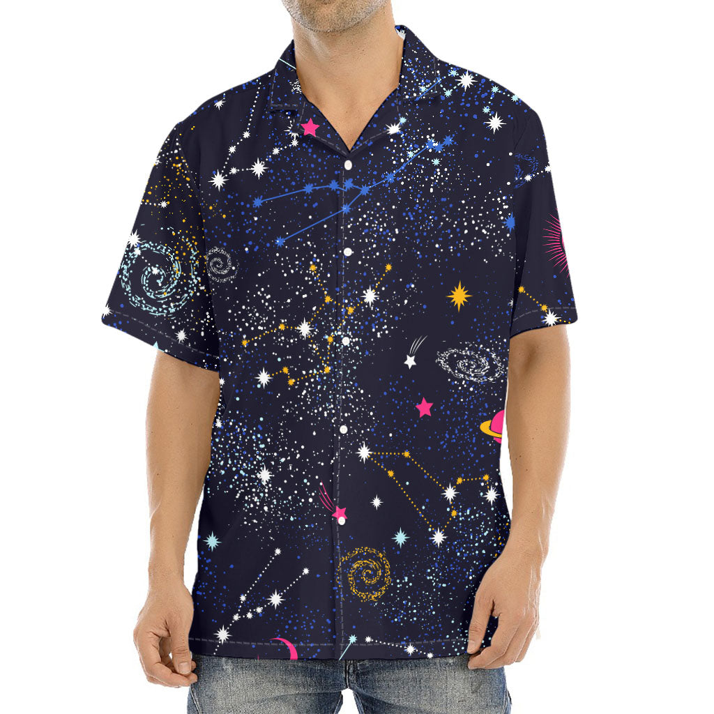 Zodiac Star Signs Galaxy Space Print Aloha Shirt
